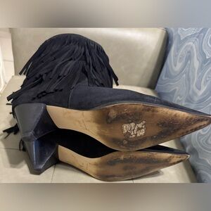 Michael Kors Black Fringe Heeled Boots